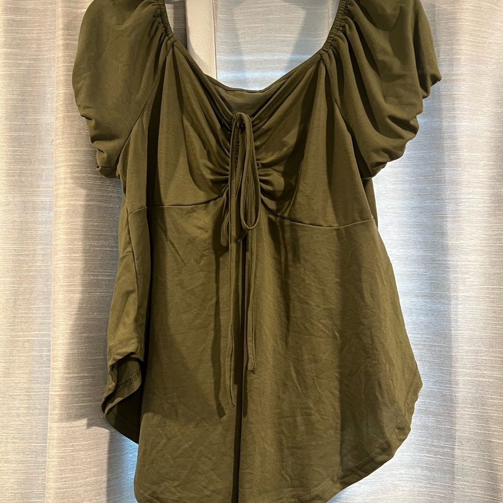 Elegant Olive Green Women's Top